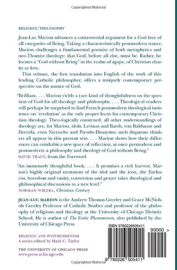 God Without Being: HorsTexte (Religion and Postmodernism),Used