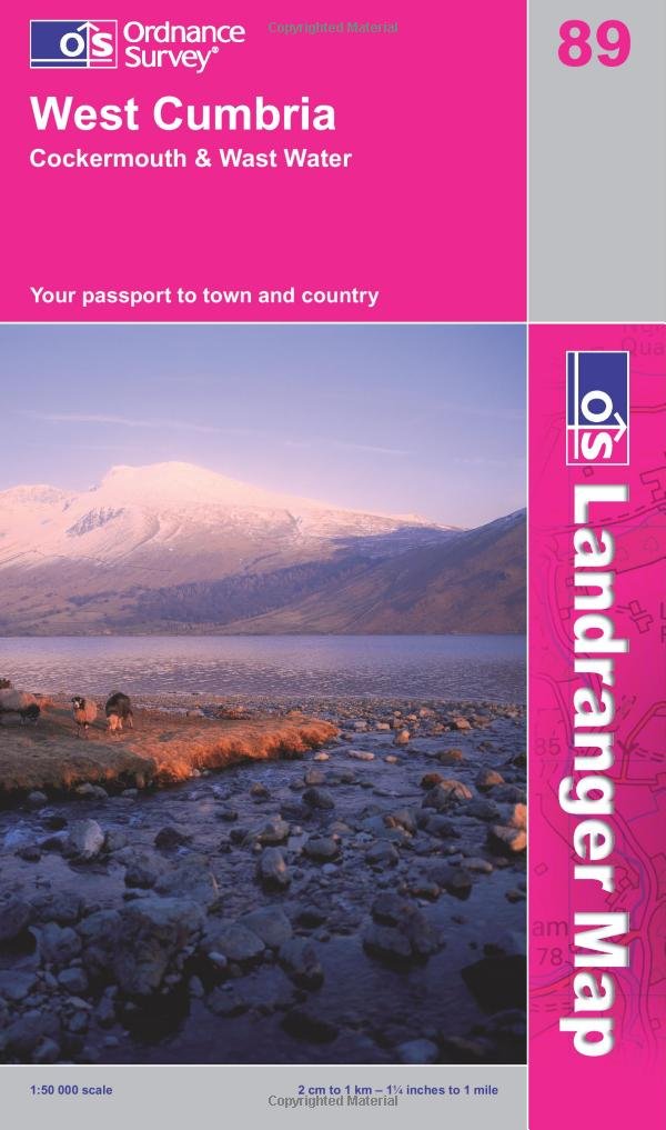 LR089 West Cumbria, Cockermouth and Wast Water (Landranger Maps),Used