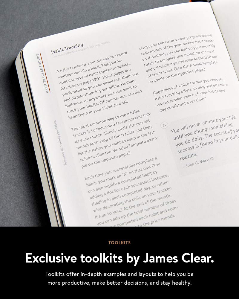 Baronfig Clear Habit Journal: Build Better Habits To Reach Your Goals (Plus, 7 X 10,Used