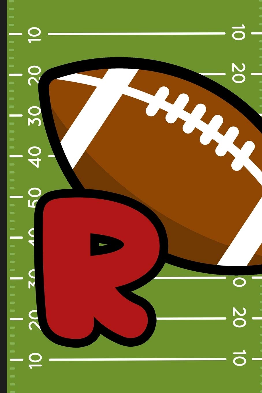 R: Football Monogram Initial Notebook for boys Letter R  6
