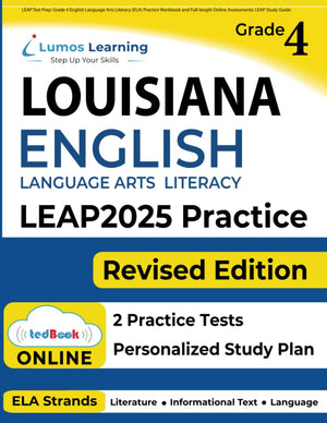 LEAP Test Prep: Grade 4 English Language Arts Literacy (ELA) Practice Workbook and Fulllength Online Assessments: LEAP Study Gu,Used