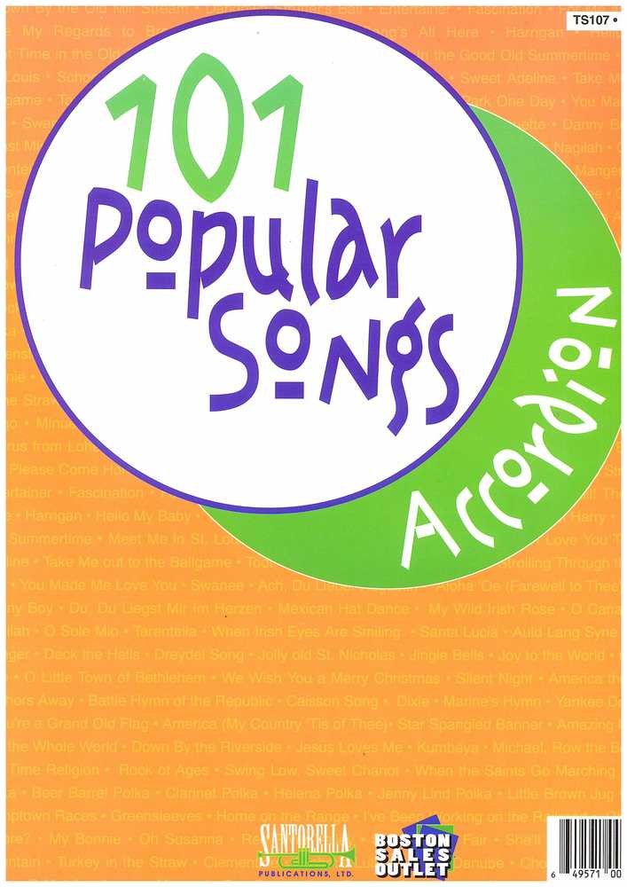 101 Popular Songs For Accordion,Used