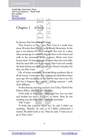 Dead Cold Level 2 (Cambridge English Readers),New
