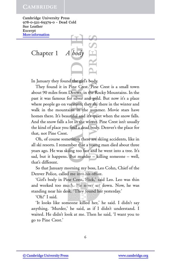 Dead Cold Level 2 (Cambridge English Readers)