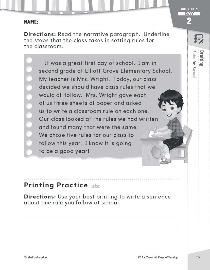 180 Days of Writing for Second Grade  An EasytoUse Second Grade Writing Workbook to Practice and Improve Writing Skills (180 ,Used