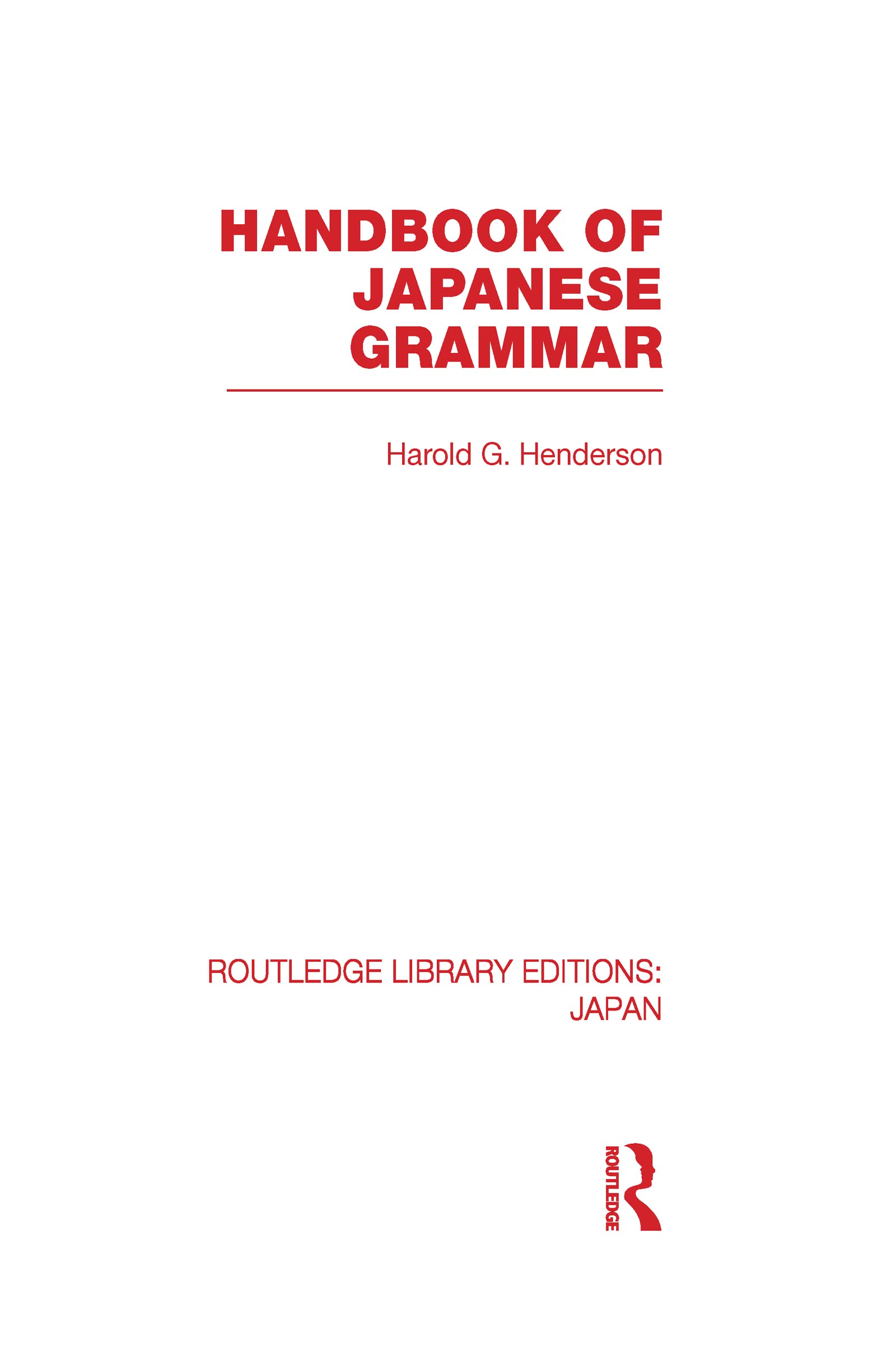 Handbook of Japanese Grammar,Used