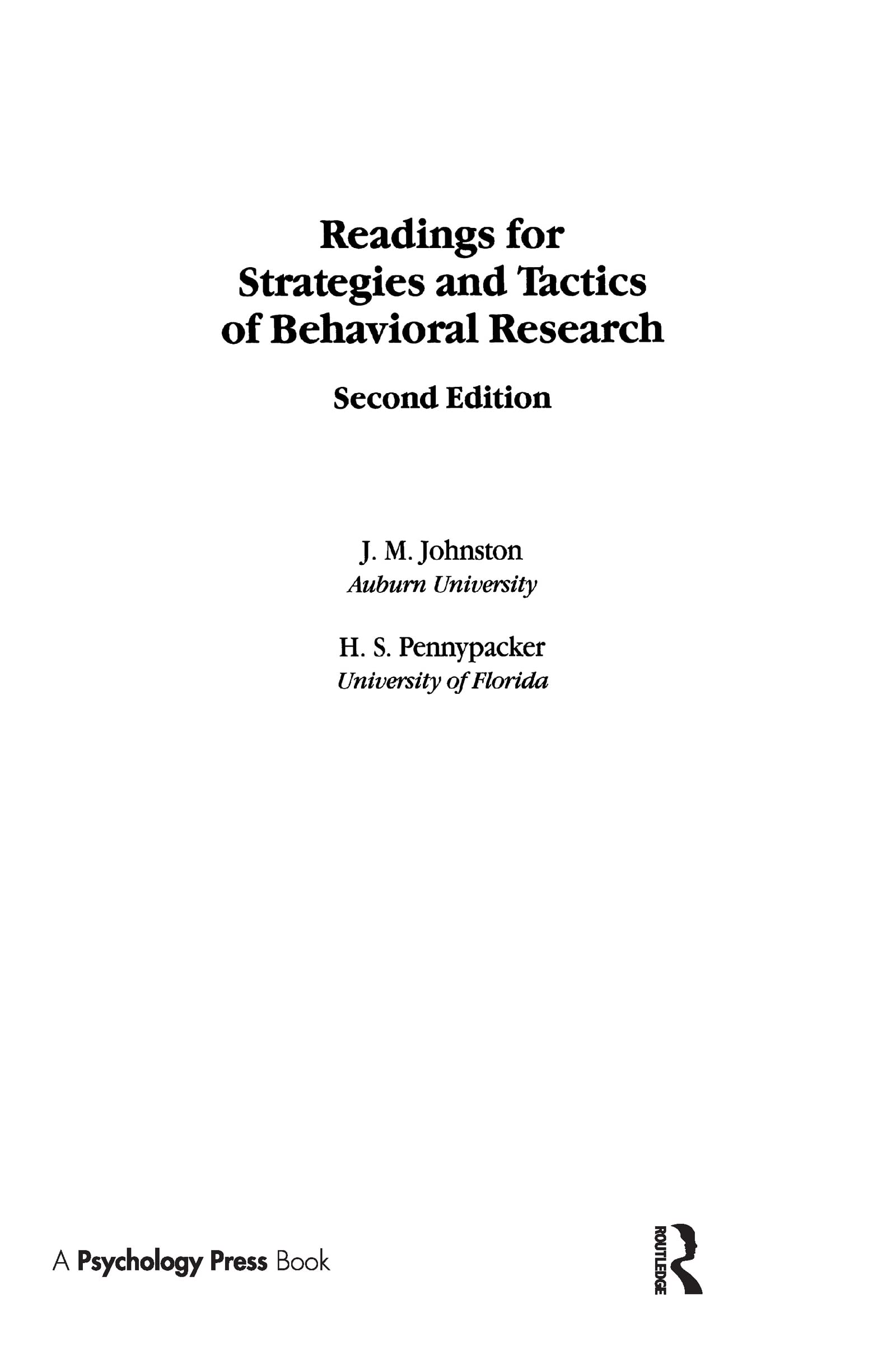 Readings for Strategies and Tactics of Behavioral Research,Used
