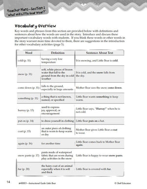 Little Bear: An Instructional Guide for Literature  Novel Study Guide for Elementary School Literature with Close Reading and W,Used