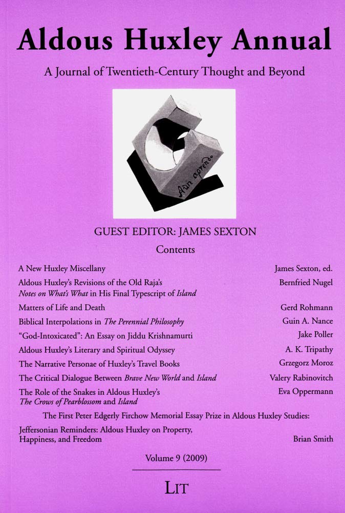 Aldous Huxley Annual: Volume 9 (2009) (9),Used
