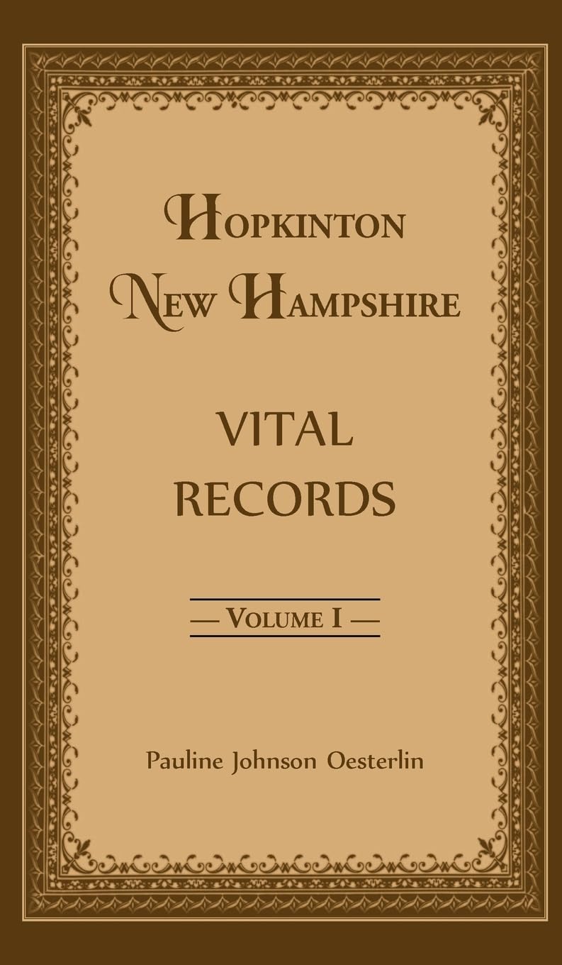Hopkinton, New Hampshire, Vital Records, Volume 1,Used
