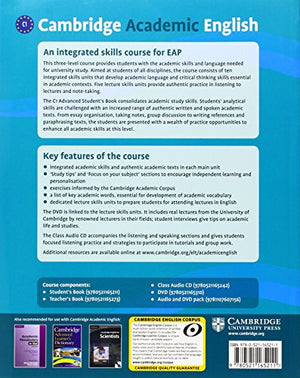Cambridge Academic English C1 Advanced Student'S Book: An Integrated Skills Course For Eap (Cambridge Academic English Course),Used