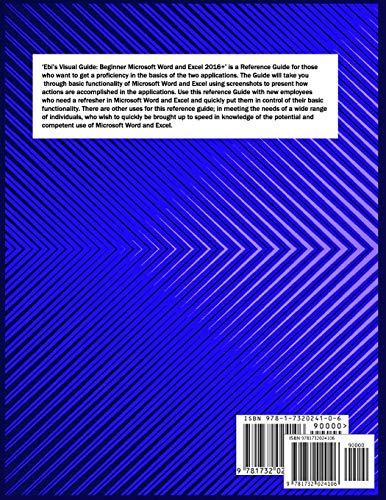 Ebi's Visual Guide: Beginner Microsoft Word and Excel 2016+,Used