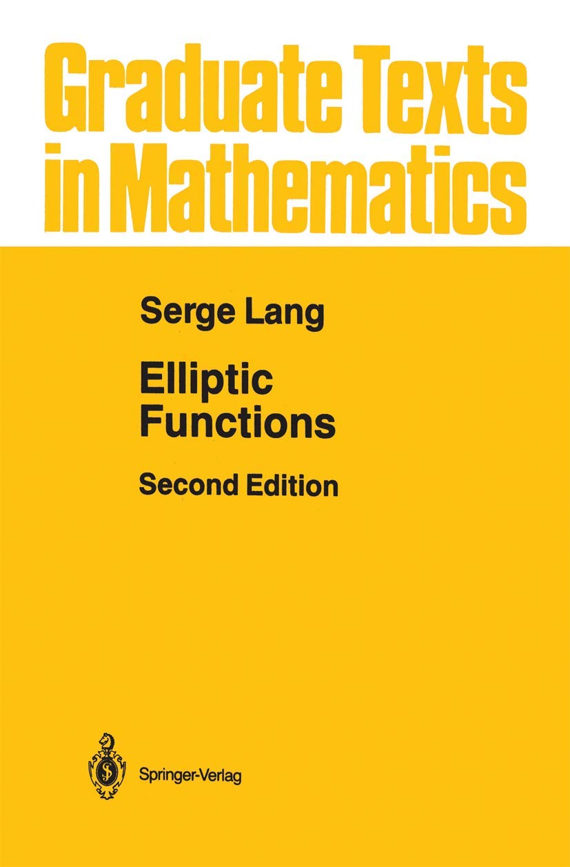Elliptic Functions (Graduate Texts In Mathematics, 112),Used