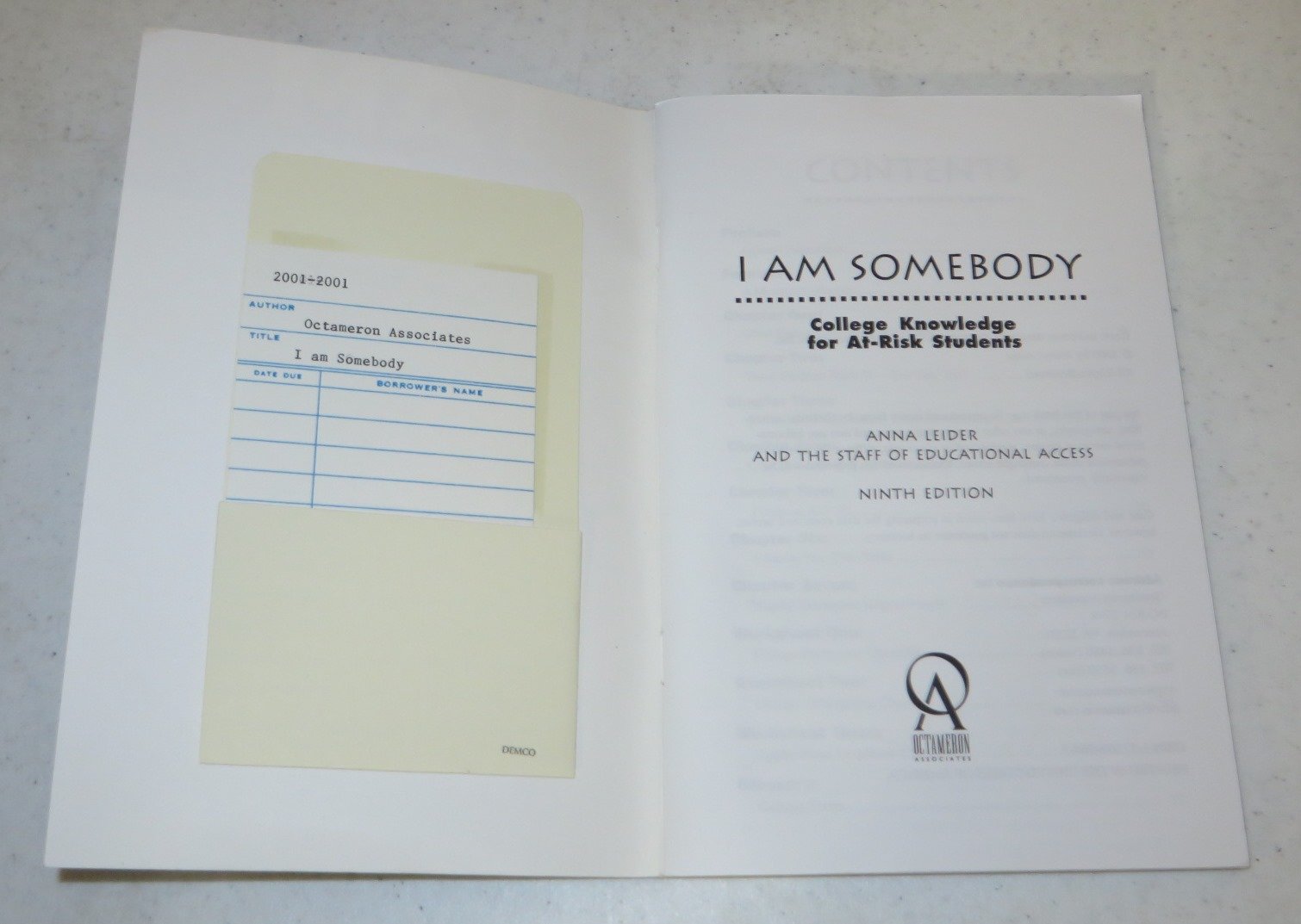 I Am Somebody: College Knowledge for at Risk Students, 16th Edition,Used