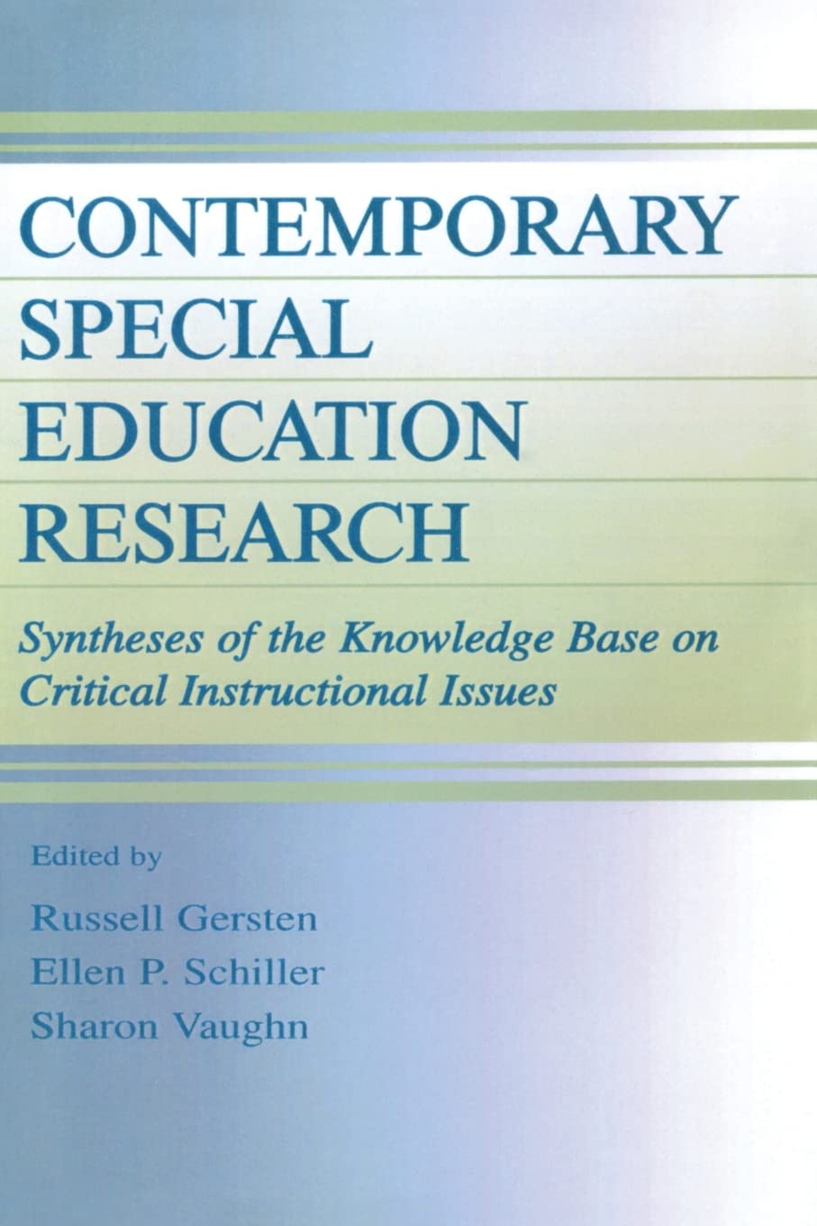 Contemporary Special Education Research (The Lea Series On Special Education And Disability),Used