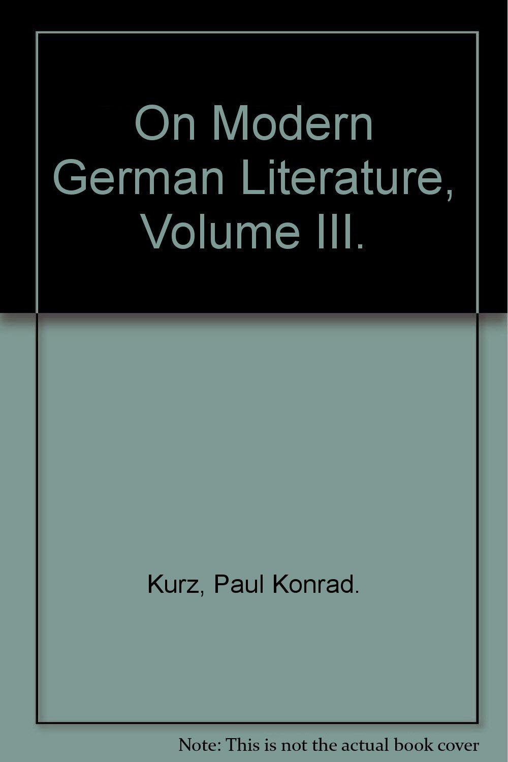 On Modern German Literature (English and German Edition),Used