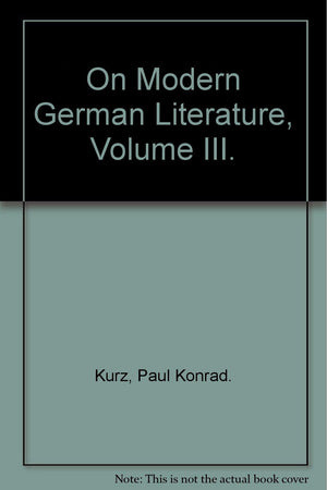 On Modern German Literature (English and German Edition),Used