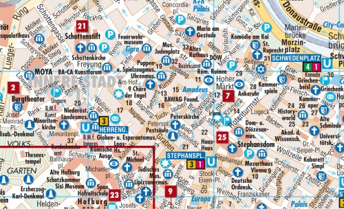Laminated Vienna City Streets Map by Borch (English Edition),Used