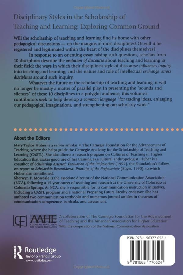 Disciplinary Styles In The Scholarship Of Teaching And Learning,Used
