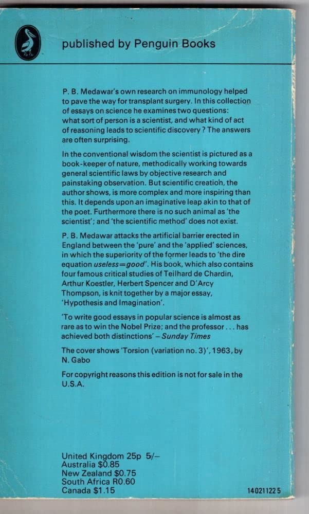 The Art of the Soluble: Creativity and Originality in Science (Pelican),Used