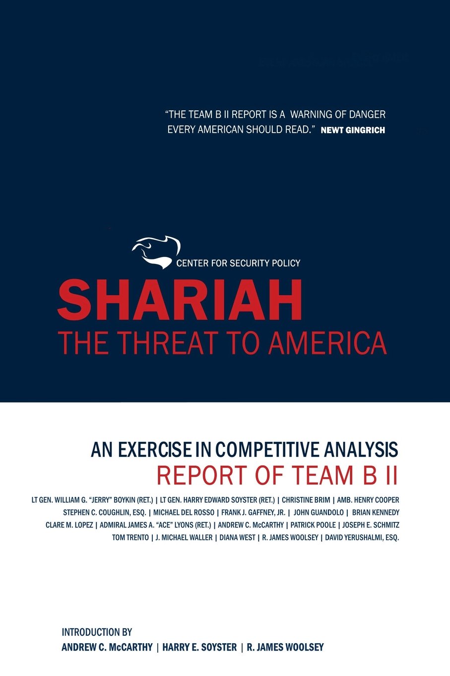 Shariah: The Threat To America: An Exercise In Competitive Analysis (Report of Team B II),Used