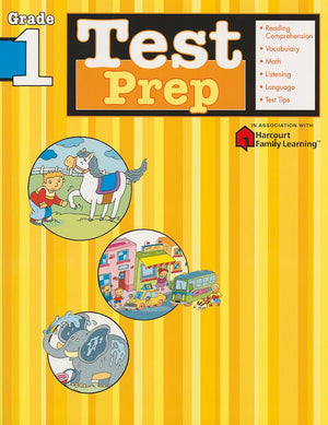 Test Prep: Grade 1 (Flash Kids Harcourt Family Learning),Used