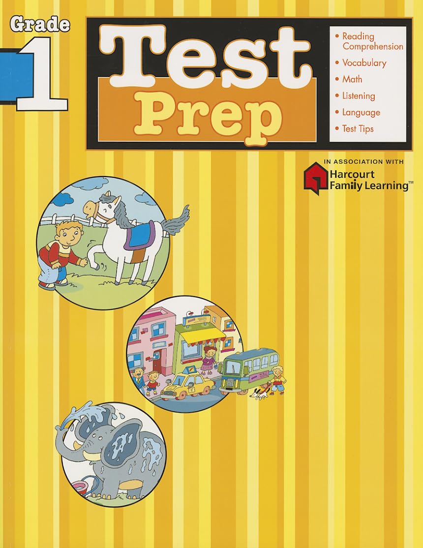 Test Prep: Grade 1 (Flash Kids Harcourt Family Learning),Used