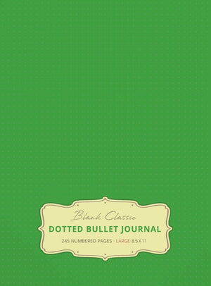 Large 8.5 x 11 Dotted Bullet Journal (Spring Green #15) Hardcover  245 Numbered Pages,Used