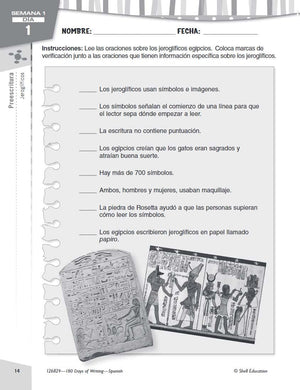 180 Days of Writing for Fourth Grade (Spanish) (Spanish Edition),Used