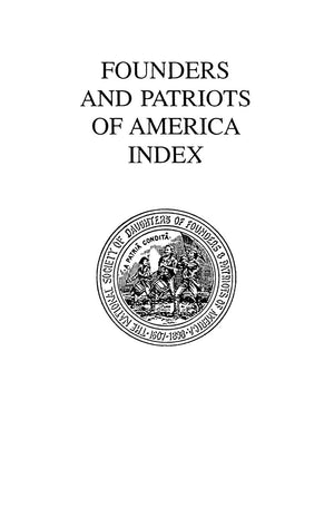 Founders And Patriots Of America Index,Used