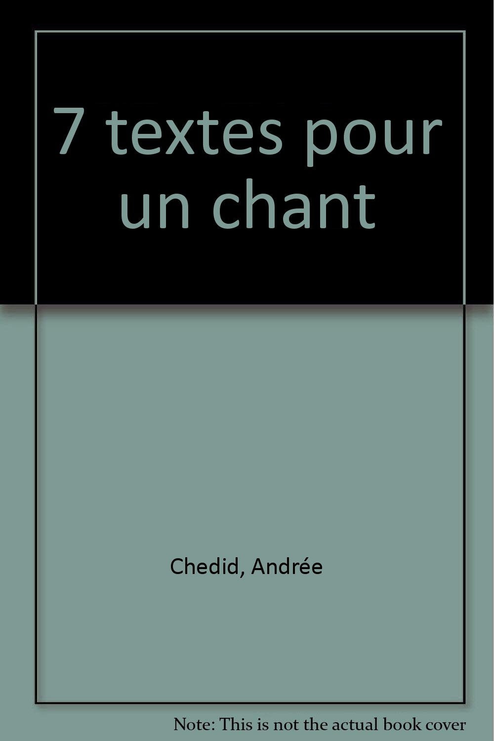 Sept textes pour un chant,Used