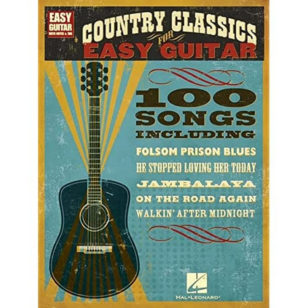 Country Classics  Easy Guitar Songbook with Notes and Tab  100 Timeless Songs for Beginners  Includes Folsom Prison Blues On th,Used