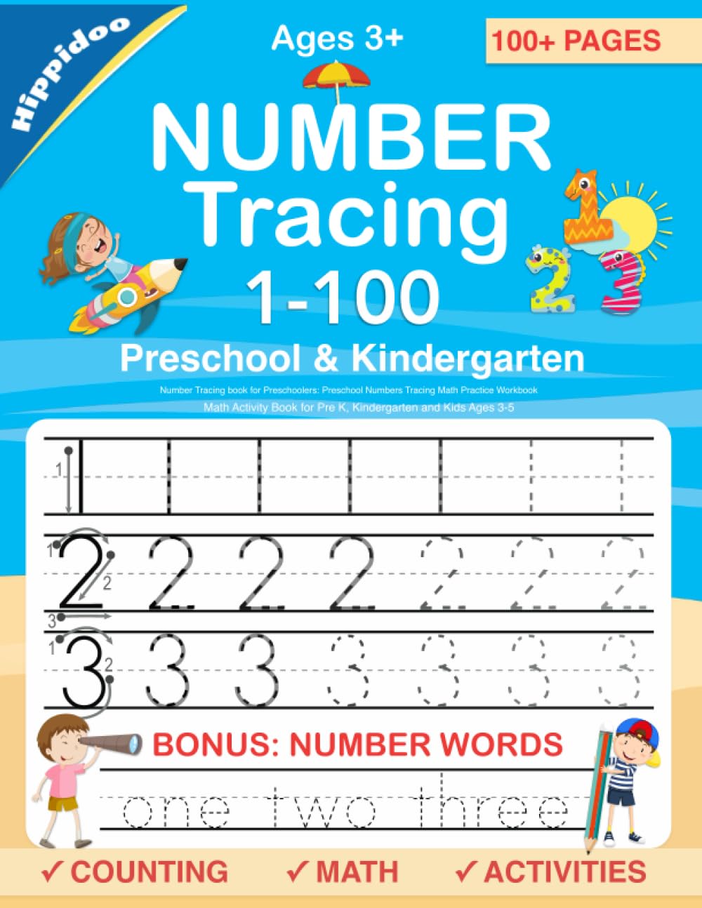Number Tracing Book For Preschoolers: Preschool Numbers Tracing Math Practice Workbook: Math Activity Book For Pre K, Kindergart