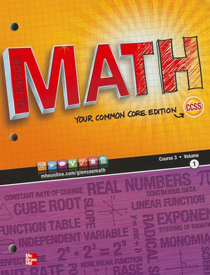 Math, Course 3, Vol. 1 (Common Core Edition) (Math Applic & Conn Crse),New