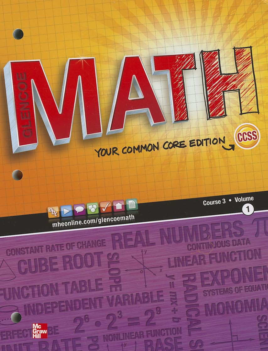 Math, Course 3, Vol. 1 (Common Core Edition) (Math Applic & Conn Crse),New