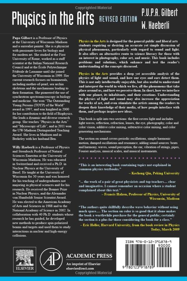 Physics in the Arts: Revised Edition (Complementary Science),New