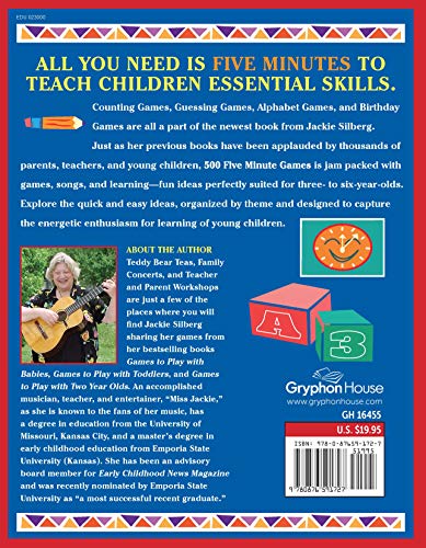 500 Five Minute Games: Quick And Easy Activities For 36 Year Olds,New