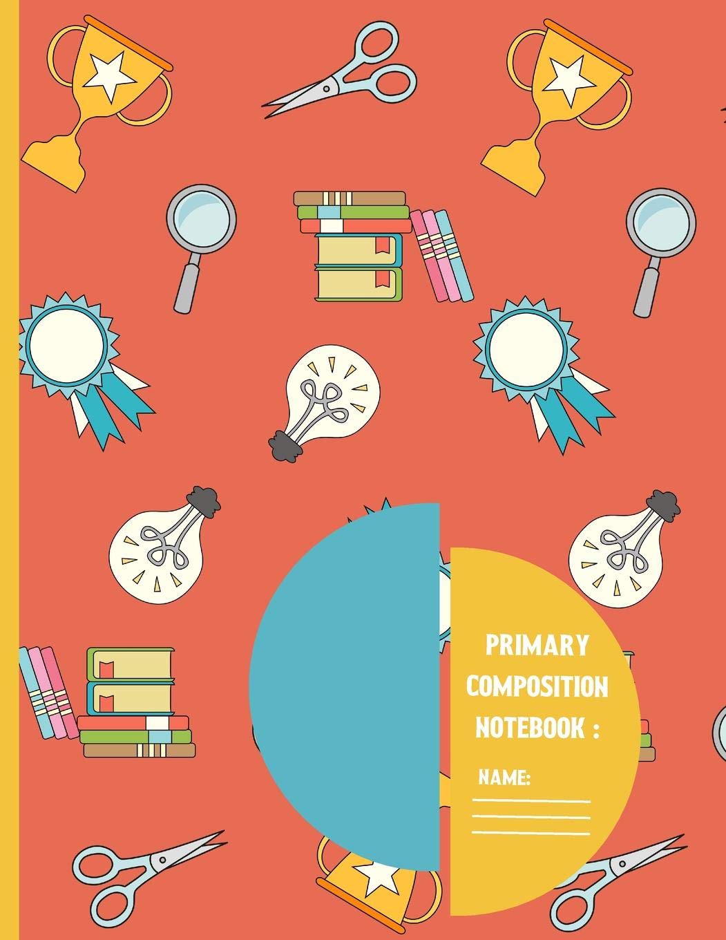 Primary composition notebook: Awards Back to school pattern Story Paper to write in for students 120 pages (8.5 x 11 Inch).,Used