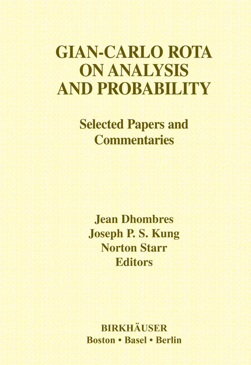 Giancarlo Rota On Analysis And Probability,Used