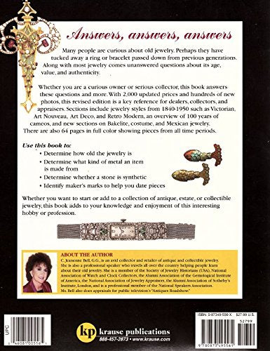 Answers to Questions About Old Jewelry: Covers 18401950,Used