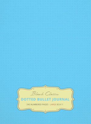 Large 8.5 x 11 Dotted Bullet Journal (Sky Blue #10) Hardcover  245 Numbered Pages,Used