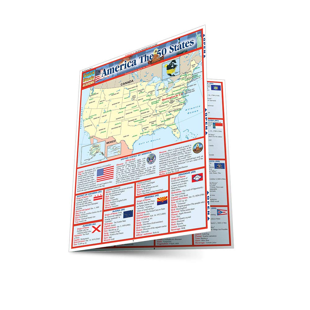 America The 50 States (Quickstudy Reference Guides  Academic),Used
