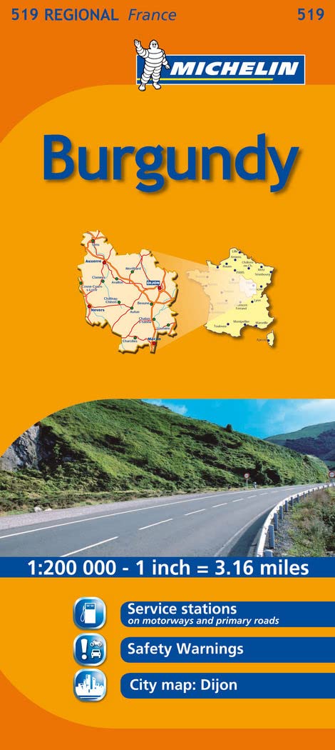 Michelin Map France: Burgundy 519 (Maps/Regional (Michelin)),Used