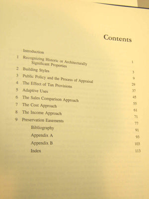 Historic Properties: Preservation and the Valuation Process,Used