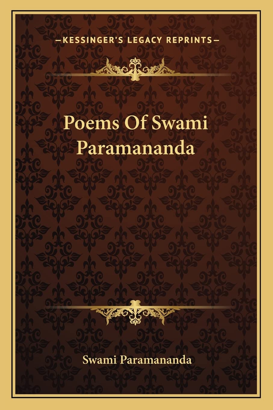 Poems Of Swami Paramananda,New