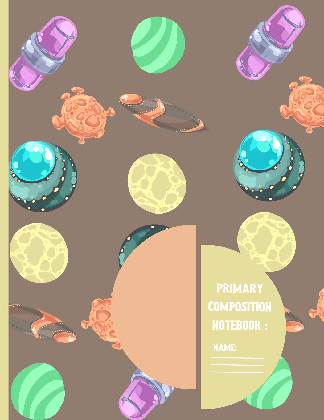 Primary Composition Notebook: Hurricane Space UFO cute & elegant Story Paper to write in.,Used