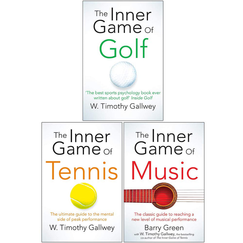 W Timothy Gallwey Collection 3 Books Set (The Inner Game of Golf, The Inner Game of Tennis, The Inner Game of Music),Used