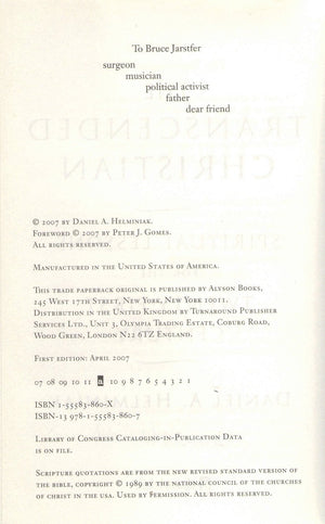 The Transcended Christian: Spiritual Lessons For The Twentyfirst Century,Used