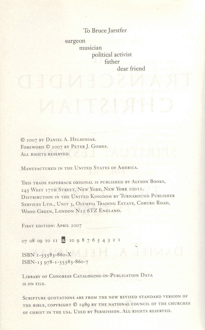 The Transcended Christian: Spiritual Lessons For The Twentyfirst Century,Used