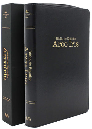 Biblia De Estudio Arco Iris Reina Valera 1960 Con Cierre E Indice En Espaol Color Negro/Spanish Rainbow Study Bible Rvr 1960 Wit